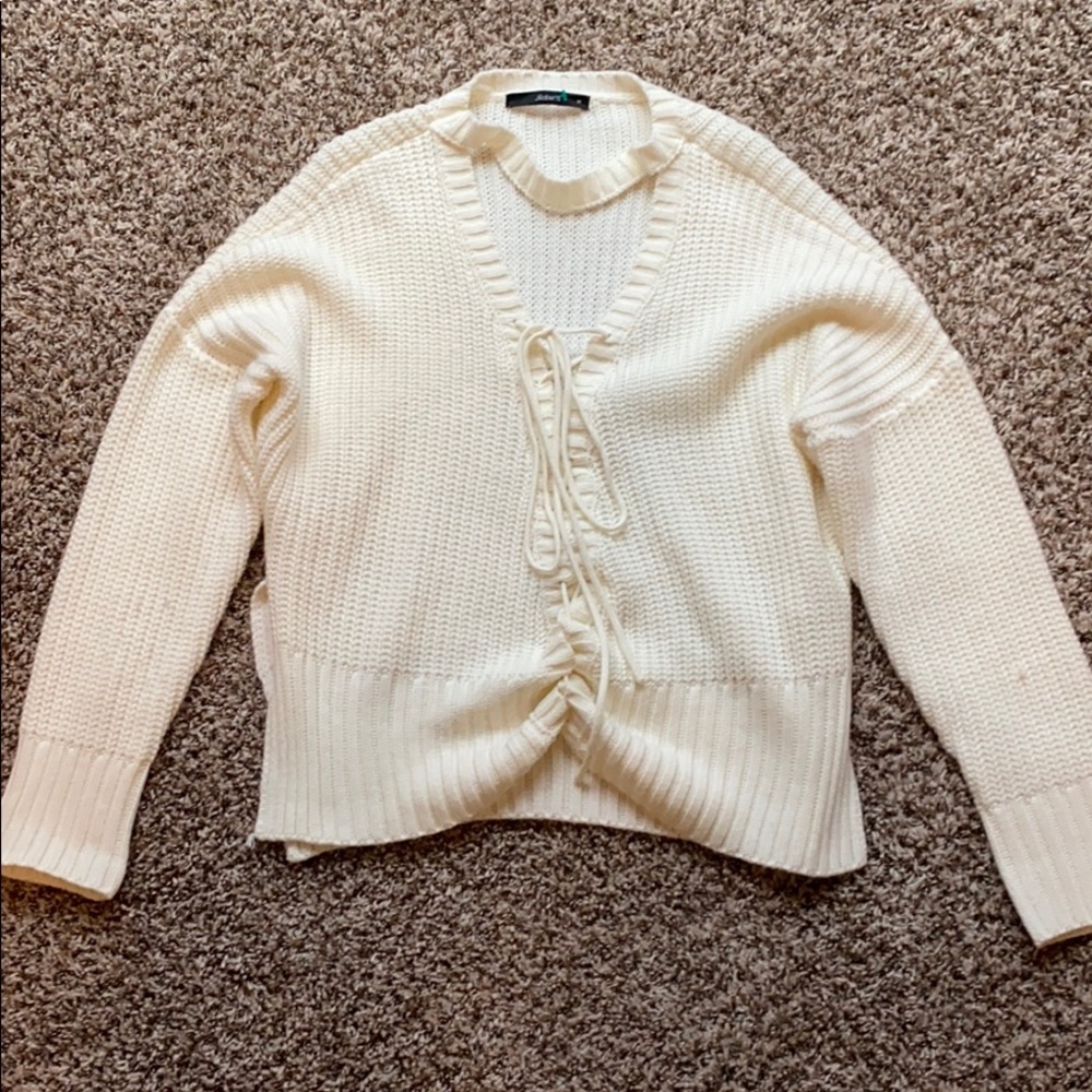Lace up sweater